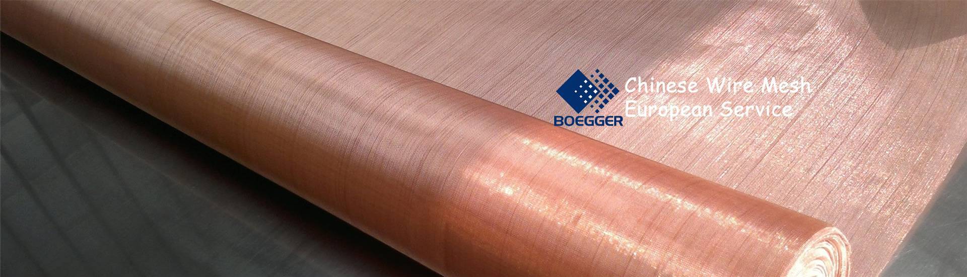 A roll of fine copper mesh on the test-bed, with even and beautiful structure.
